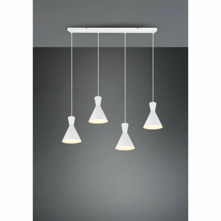 Suspension Reality Enzo Blanc, 4 lumières