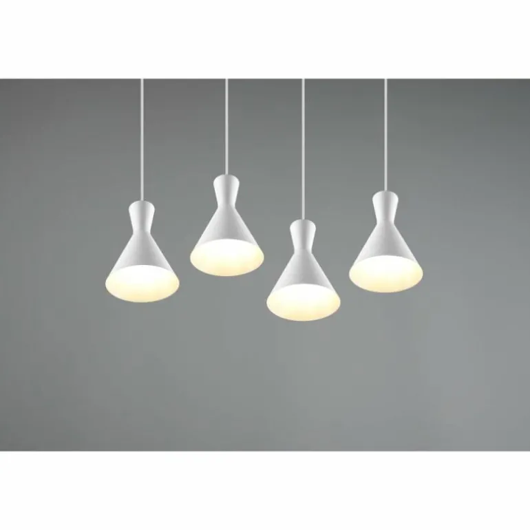 Suspension Reality Enzo Blanc, 4 lumières