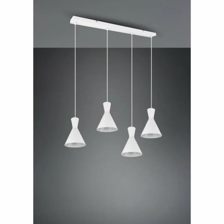 Suspension Reality Enzo Blanc, 4 lumières