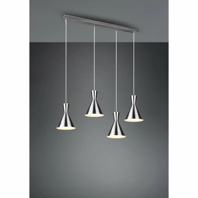 Suspension Reality Enzo Nickel mat, 4 lumières