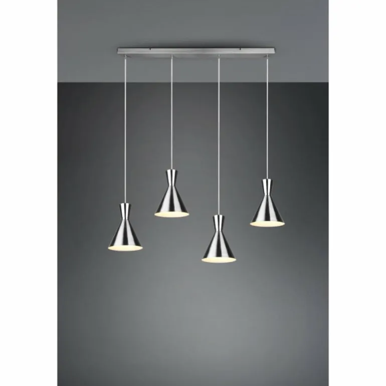 Suspension Reality Enzo Nickel mat, 4 lumières