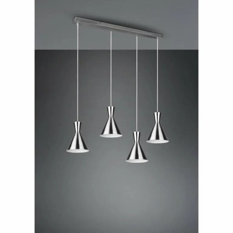Suspension Reality Enzo Nickel mat, 4 lumières