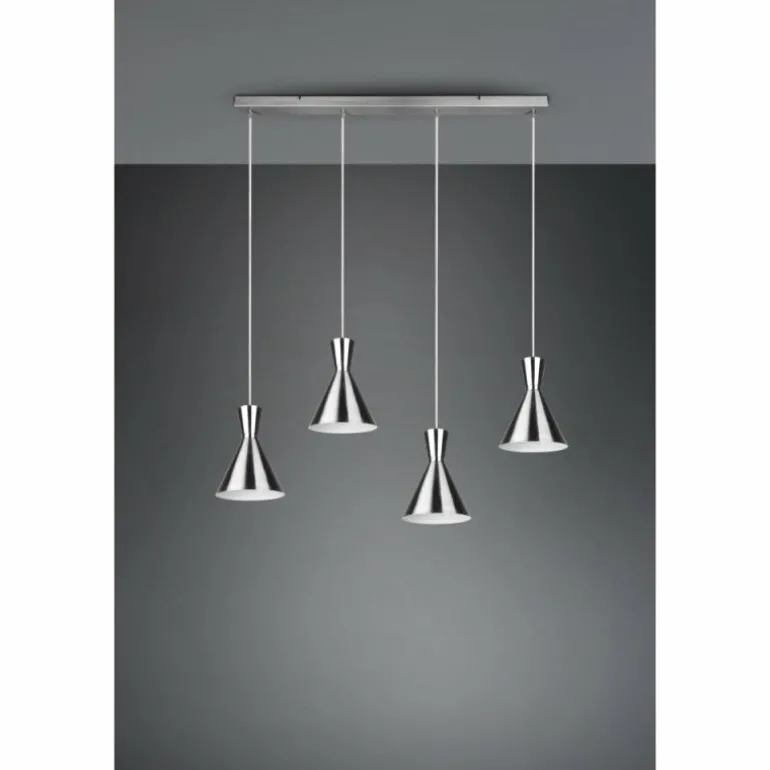 Suspension Reality Enzo Nickel mat, 4 lumières