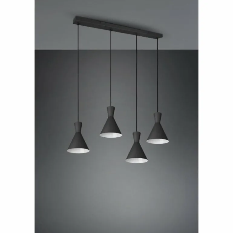 Suspension Reality Enzo Noir, 4 lumières