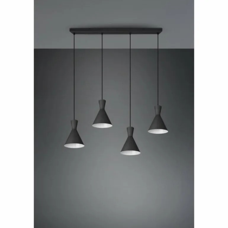 Suspension Reality Enzo Noir, 4 lumières