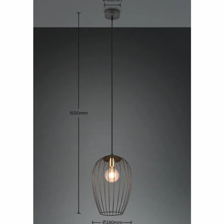 Suspension Reality Grid Noir, 1 lumière