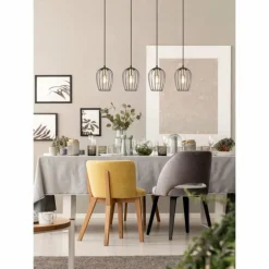 Suspension Reality Grid Noir, 4 lumières