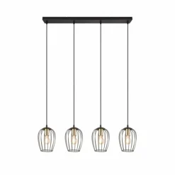 Suspension Reality Grid Noir, 4 lumières