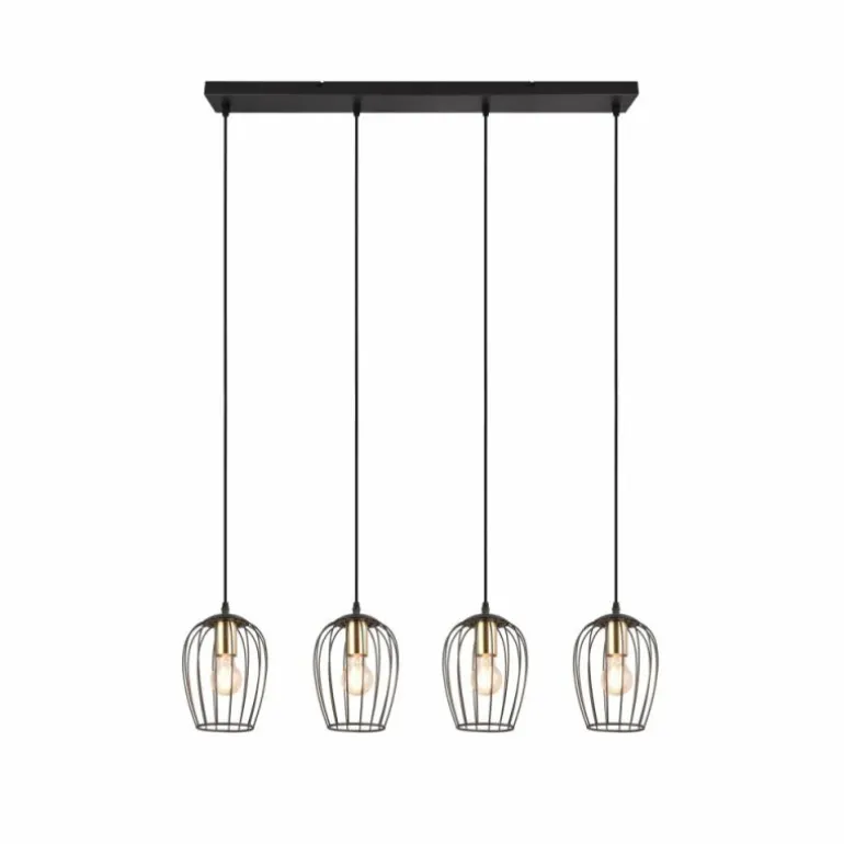 Suspension Reality Grid Noir, 4 lumières