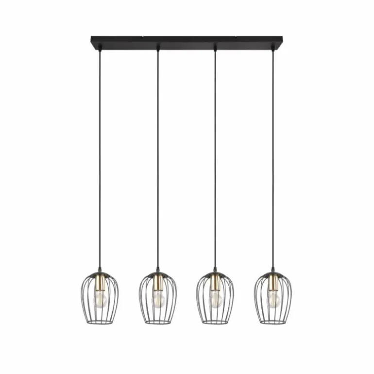 Suspension Reality Grid Noir, 4 lumières