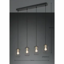 Suspension Reality Grid Noir, 4 lumières