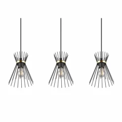 Suspension Reality ROD Or, Noir, 3 lumières