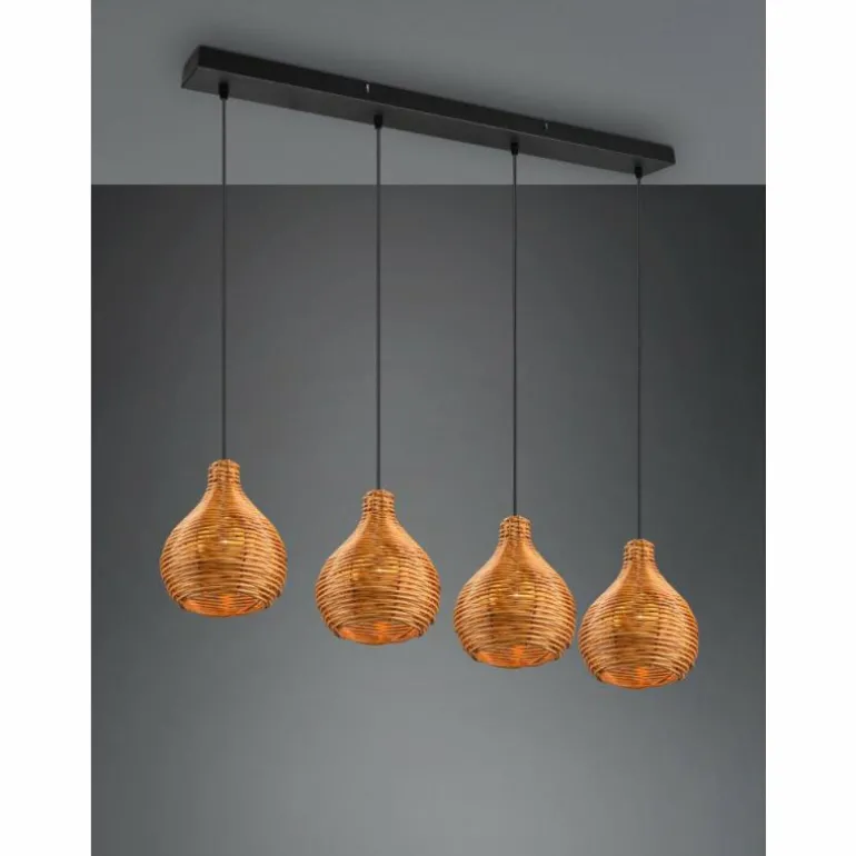 Suspension Reality Sprout Noir, 4 lumières