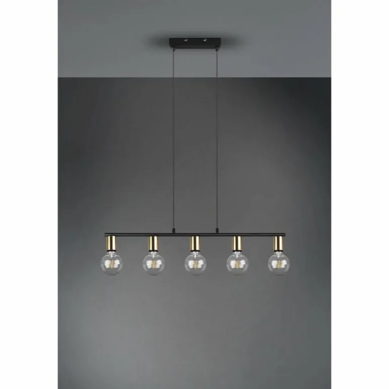 Suspension Reality Vannes Noir, 5 lumières