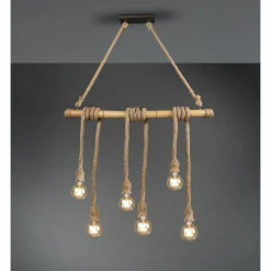 Suspension Reality Wilma LED Brun, Gris, 6 lumières