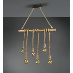 Suspension Reality Wilma LED Brun, Gris, 6 lumières