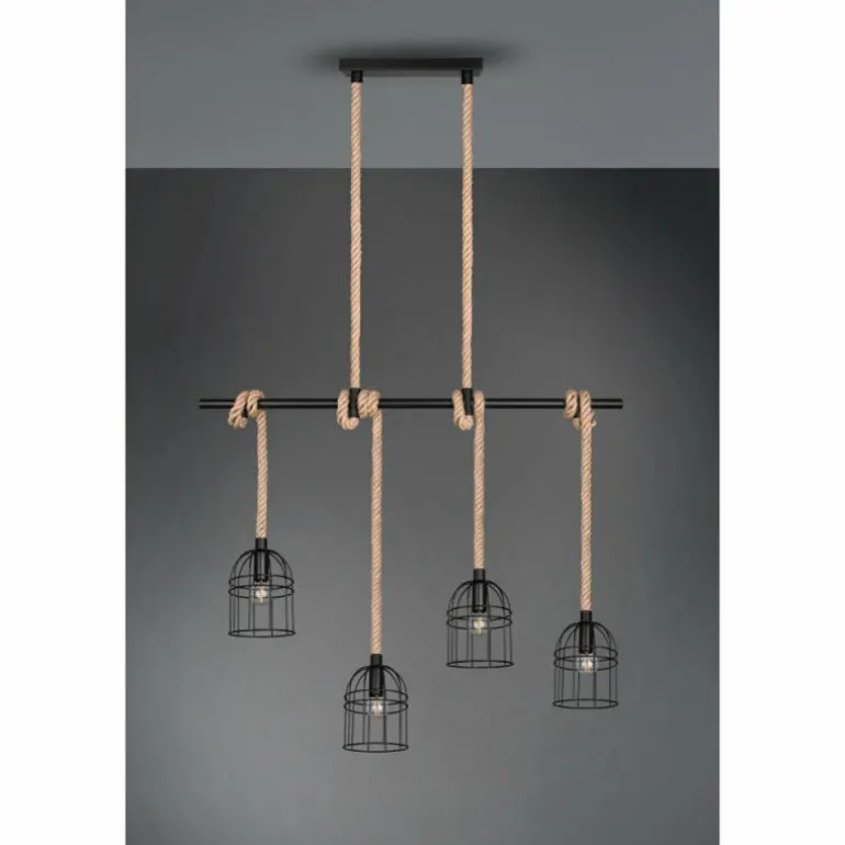 Suspension Reality Wodan Brun, Noir, 4 lumières