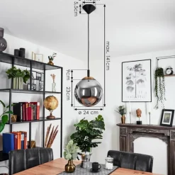 Suspension Recoutas Noir, 1 lumière