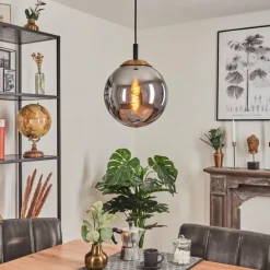 Suspension Recoutas Noir, 1 lumière