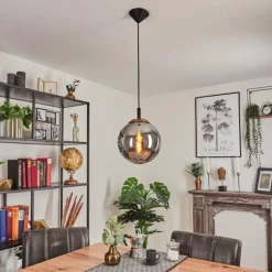 Suspension Recoutas Noir, 1 lumière