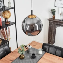 Suspension Recoutas Noir, 1 lumière