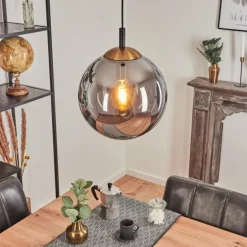 Suspension Recoutas Noir, 1 lumière