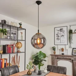 Suspension Recoutas Noir, 1 lumière