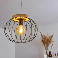 Suspension Refresco Bois foncé, Noir, 1 lumière