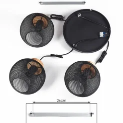 Suspension Reiden Noir, 3 lumières