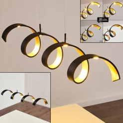 Suspension Rezat LED Noir doré, 1 lumière