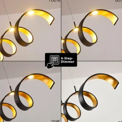 Suspension Rezat LED Noir doré, 1 lumière