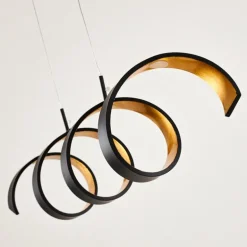 Suspension Rezat LED Noir doré, 1 lumière