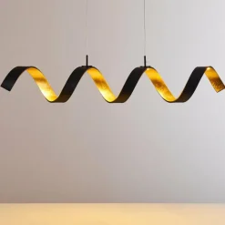 Suspension Rezat LED Noir doré, 1 lumière