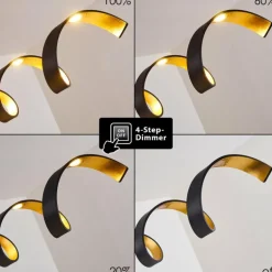 Suspension Rezat LED Noir doré, 6 lumières