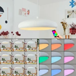 Suspension Rhone LED Blanc, 1 lumière, Changeur de couleurs