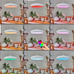 Suspension Rhone LED Blanc, 1 lumière, Changeur de couleurs