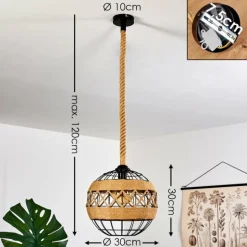 Suspension Riekje Brun, Noir, 1 lumière