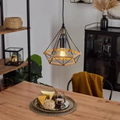 Suspension Riekje Écru, Noir, 1 lumière