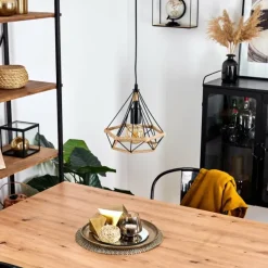 Suspension Riekje Écru, Noir, 1 lumière