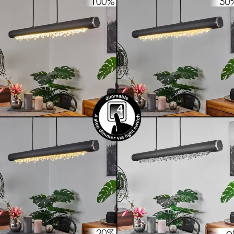 Suspension Rodeche LED Argenté, 1 lumière