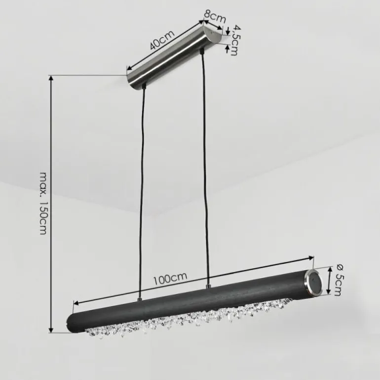 Suspension Rodeche LED Argenté, 1 lumière