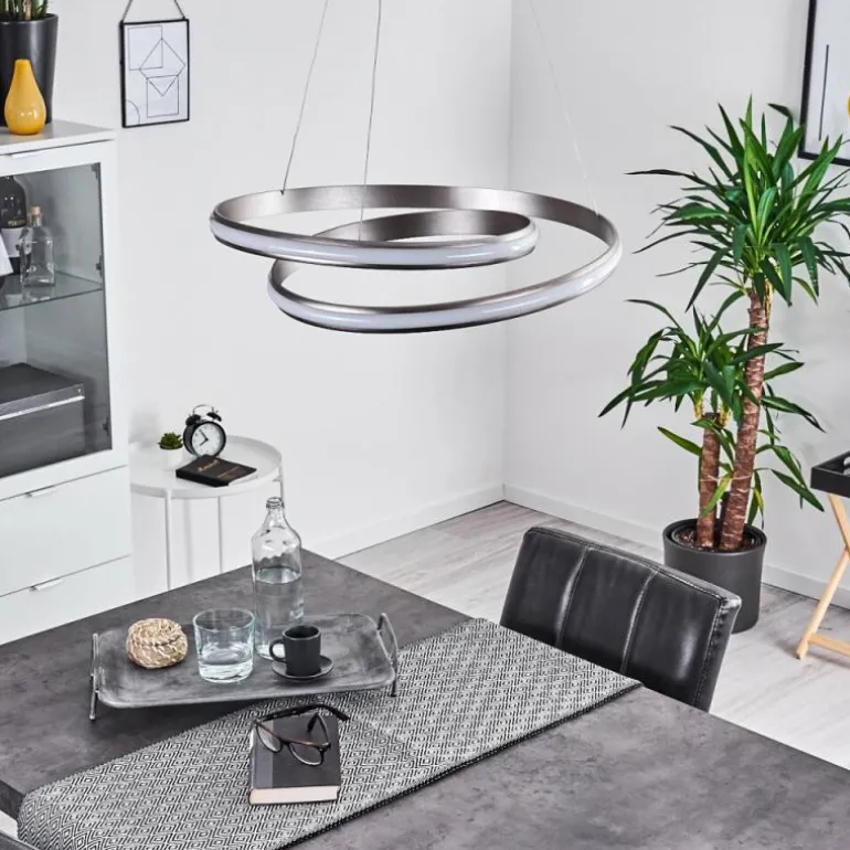 Suspension Rokera LED Nickel mat, 1 lumière