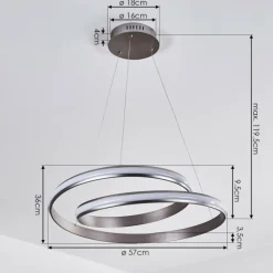 Suspension Rokera LED Nickel mat, 1 lumière