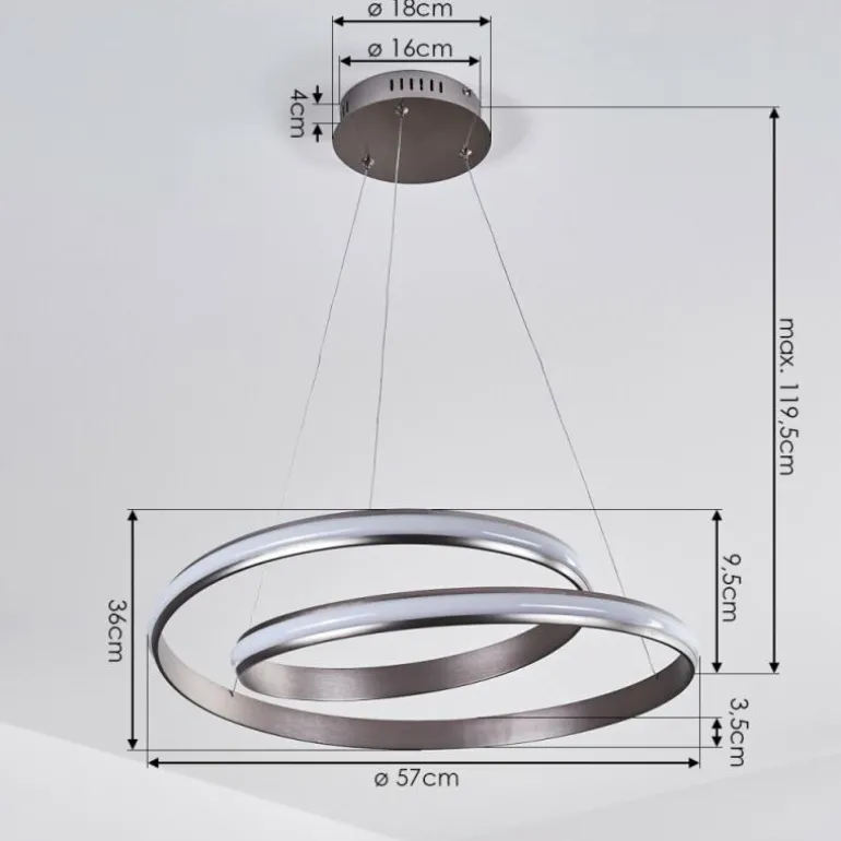 Suspension Rokera LED Nickel mat, 1 lumière