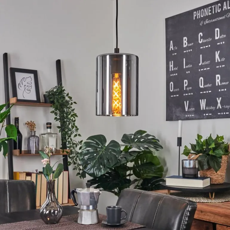 Suspension Roosevelt Noir, 1 lumière