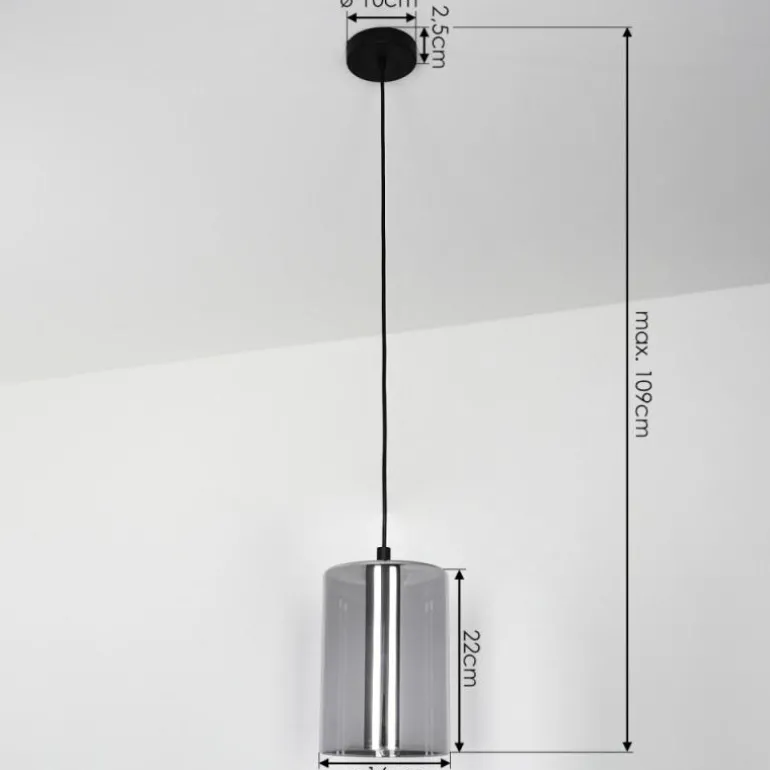 Suspension Roosevelt Noir, 1 lumière