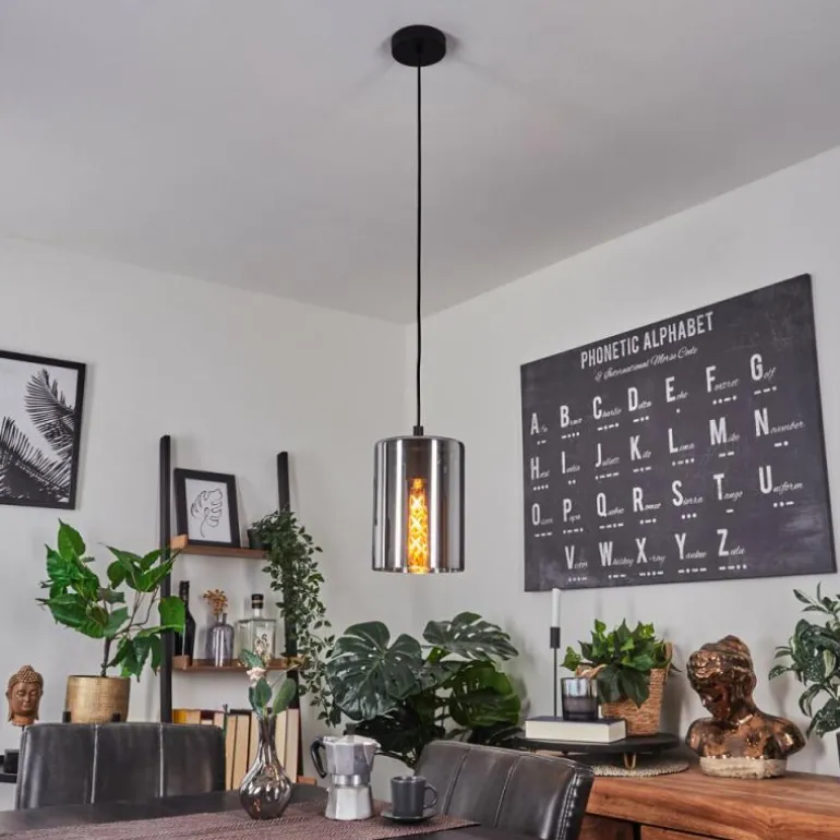 Suspension Roosevelt Noir, 1 lumière