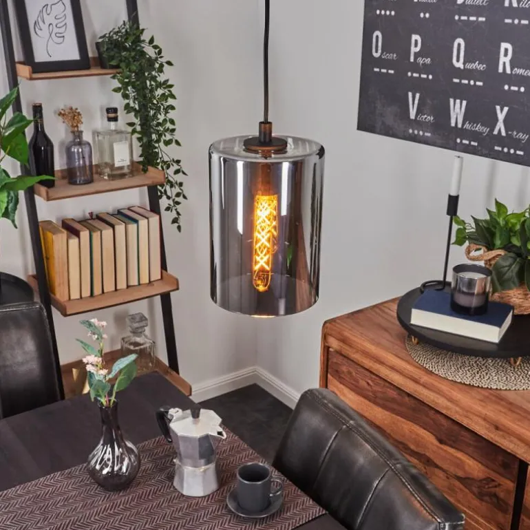 Suspension Roosevelt Noir, 1 lumière