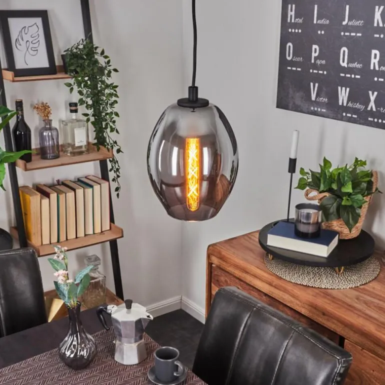 Suspension Roosevelt Noir, 1 lumière