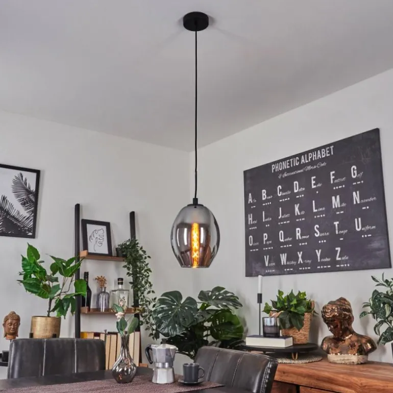 Suspension Roosevelt Noir, 1 lumière